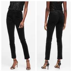 Banana Republic Sloan Black Velvet Pants 4 Long
